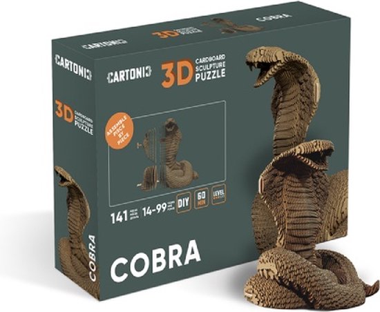 Cartonic - Cobra - Puzzle 3D - puzzle - 3D - Enfants- Adulte - Ecologique