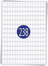 200xA4 stickervellen barcode etiketten printetiketten prijsetiketten magazijn (12X18)mm (238st/pag, 100pag/pak)