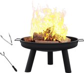 BukkitBow - Foyer de terrasse/barbecue de camping/bol à feu – Revêtement résistant à la chaleur – 61 cm de diamètre – Zwart