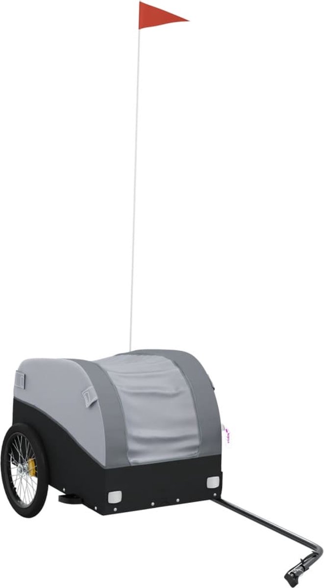 vidaXL - Fietstrailer - 30 - kg - ijzer - zwart - en - grijs