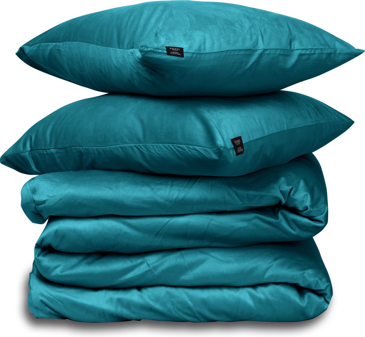 Dekbedovertrek Velvet Couture - Fluweel - Dekbedovertrek - 200x200/220 cm - Tweepersoons - Petrol Blauw - instopstrook - Fluweel Zacht - Afgewerkt met Drukknoopjes