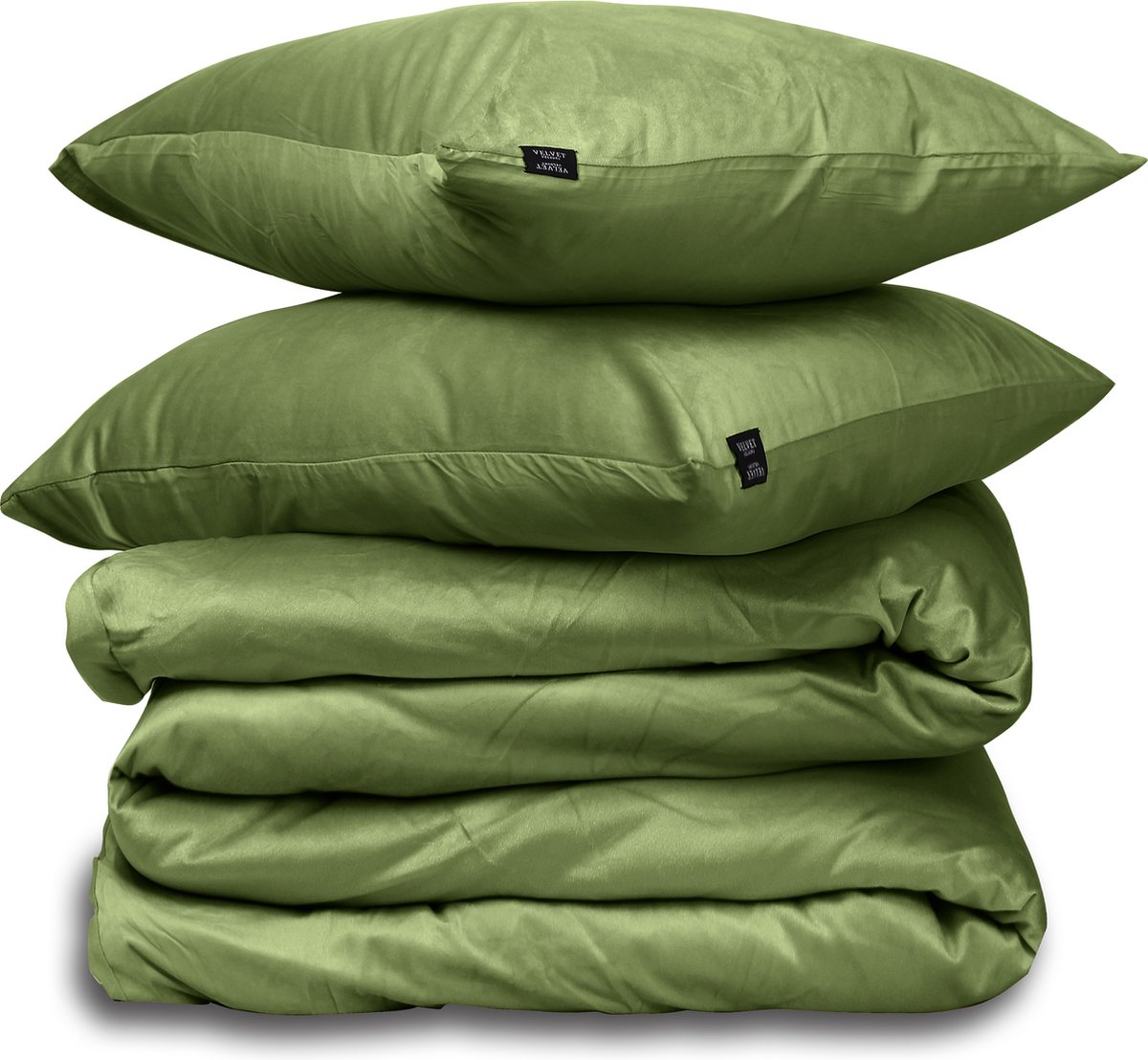 Dekbedovertrek Velvet Couture - Fluweel - Dekbedovertrek - 200x200/220 cm - Tweepersoons - Groen - instopstrook - Fluweel Zacht - Afgewerkt met Drukknoopjes