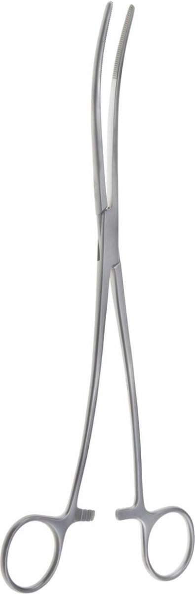 Goedkoopste Belux Surgical Instruments / Bozemann Tampon Tang / Gebogen - 25 CM / Zilver / Herbruikbaar en Niet Steriel en Autoclaveerbaar