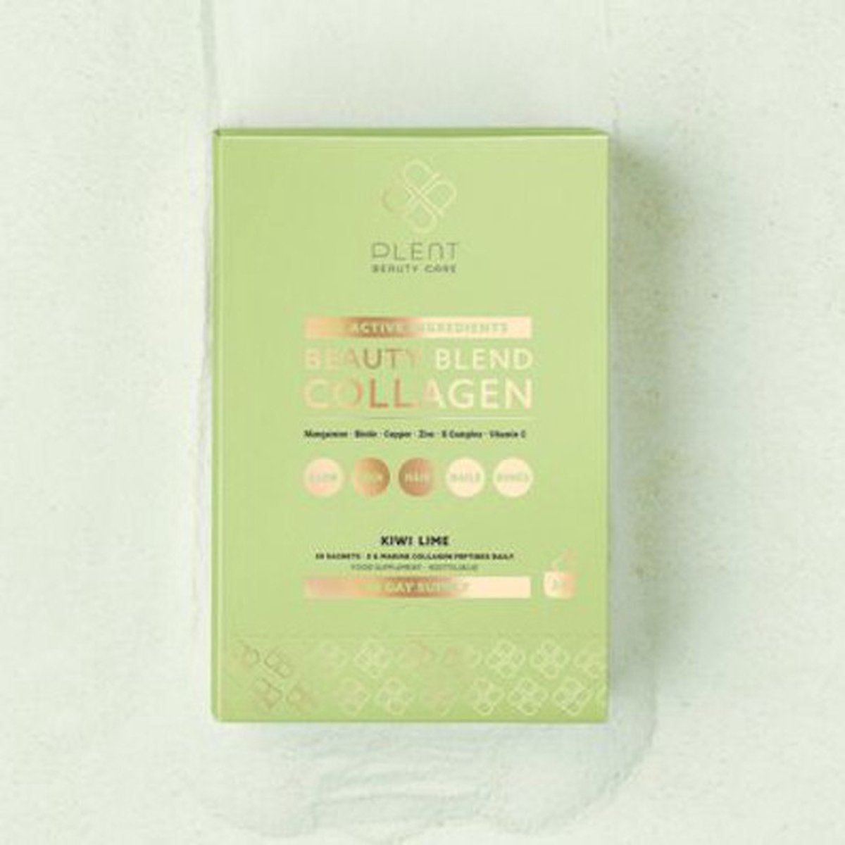 Goedkoopste Plent Beauty Care - Beauty Blend Viscollageen - Kiwi Limoen (30 sachets = 30 dagen) - Met 12 actieve ingrediënten ter ondersteuning van huid, haar, nagels en botten