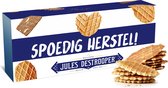 Jules Destrooper Natuurboterwafels & Parijse Wafels met opschrift "Spoedig herstel / bon rétablissement" - Belgische koekjes - 100g x 2