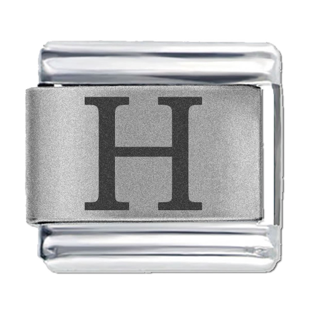 Schakel - Bedel - 9mm - Letter H - Laser Alfabet - Charms - Schakelarmband - Italiaanse Schakelarmbanden