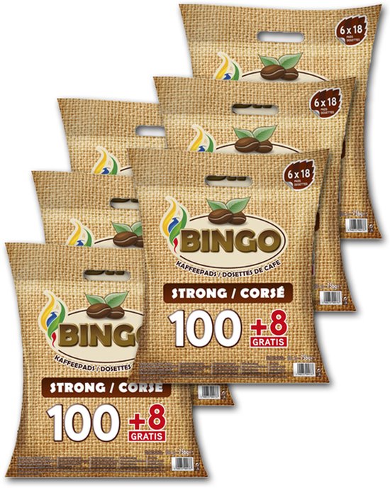 Bingo Strong Koffiepads - 6 x 108 Pads