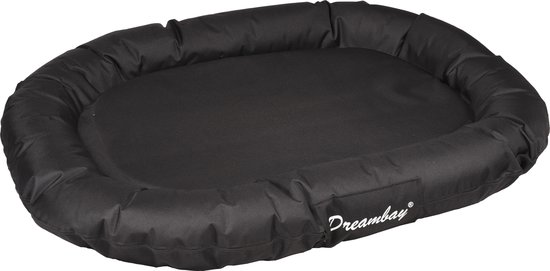 Hondenmand Dreambay® Ovaal Zwart – 120x90x16 cm – waterafstotend & wasbare hoes – stevig orthopedisch hondenkussen – Flamingo