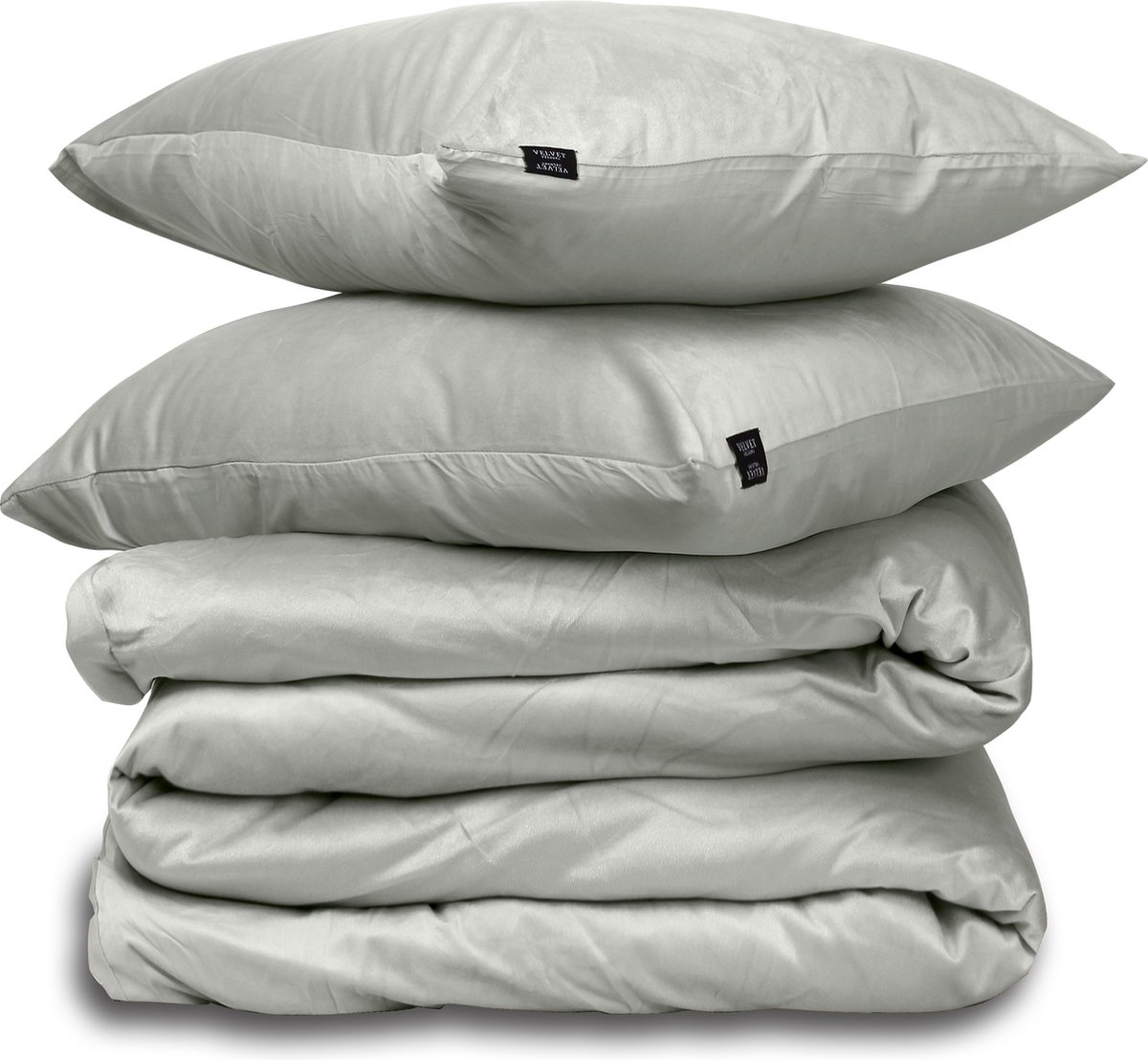 Dekbedovertrek Velvet Couture - Fluweel - Dekbedovertrek - 240x200/220 cm - Tweepersoons - Zilver - instopstrook - Fluweel Zacht - Afgewerkt met Drukknoopjes