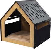 Modern honden- en kattenhuis Dogs&Co (zonder deur) 58x58x63cm inclusief ligkussen ecru