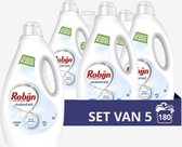 Robijn Stralend Wit Vloeibaar Wasmiddel - 5 x 36 wasbeurten Voordeelpakking - Met 95% biologisch afbreekbare ingrediënten