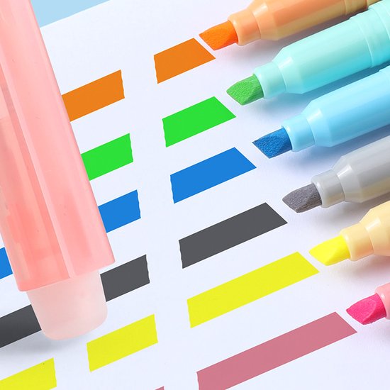 Ainy - Uitwisbare Markers stiften - set van 6 uitgumbare markeerstiften in regenboog kleuren, hobby alcohol kleurstiften / viltstiften voor kinderen & volwassenen - Ainy