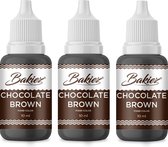 Bakiez® Colorant Alimentaire Marron Chocolat - Colorant Pâtissier - Colorant Gâteau - Colorant Alimentaire - 3 x 10 ml - Marron