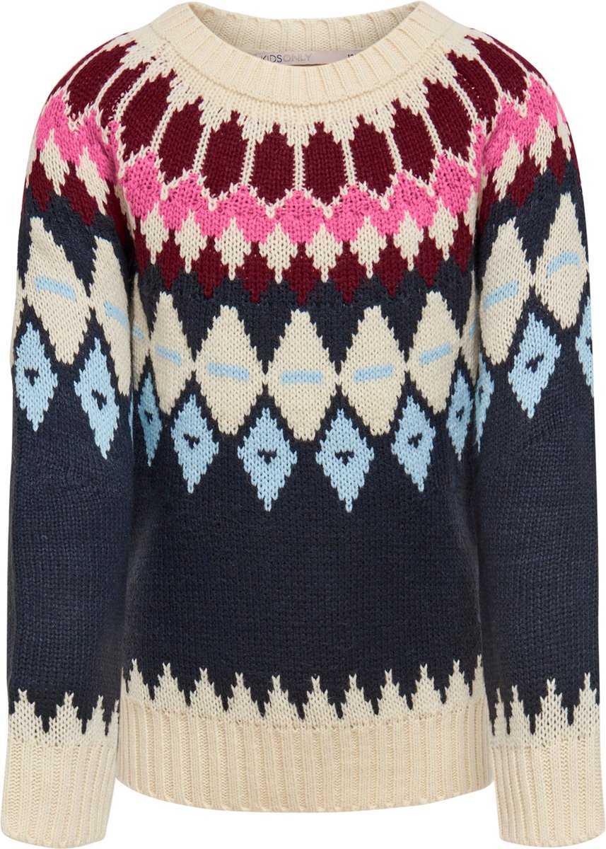 ONLY - Pull - Maat 164 - Meisjes - Ecru Patern -