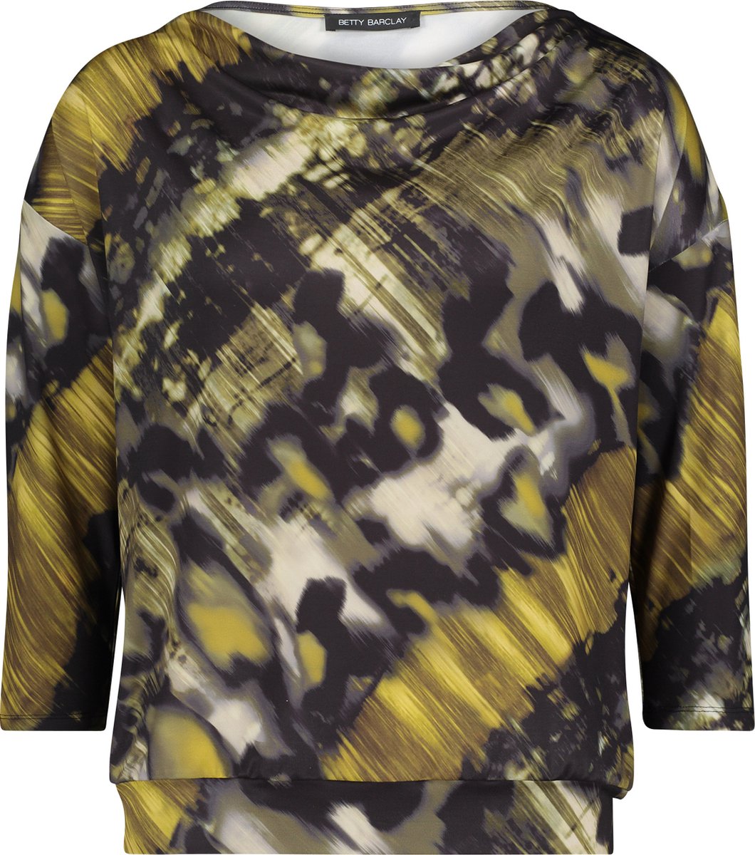 BETTY BARCLAY - Bloes mosterd/zwarte print - Maat 36 - Vrouwen - 9853 Black Khak - polyester