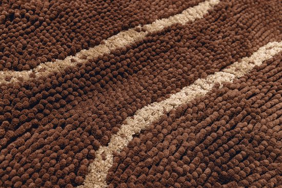 Bruine mat met twee beige strepen in textuur.