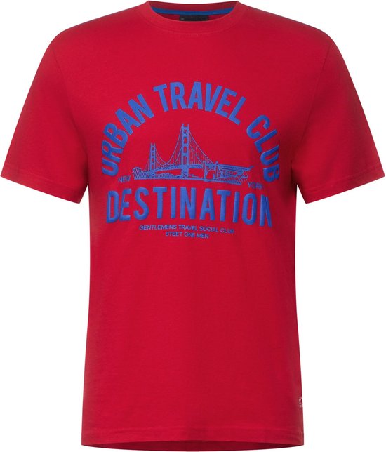 Street One MEN-T-shirt korte mouw--24178 Salsa Red-Maat XL