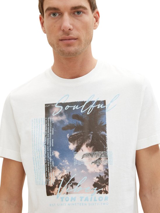 Tom Tailor Men-T-shirt--10332 Off White-Maat XL