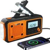 Nouvelles d'urgence - Radio d'urgence portable - FM/ AM/ SW - Banque d'alimentation 4000 mAh - Panneau solaire - Radio à piles - Manivelle - Dynamo - 4 modes de chargement - Lampe de poche - SOS -