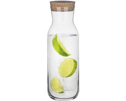 Glasmark Waterkan - met deksel - 1L - glas - kurk - waterkaraf - schenkkan