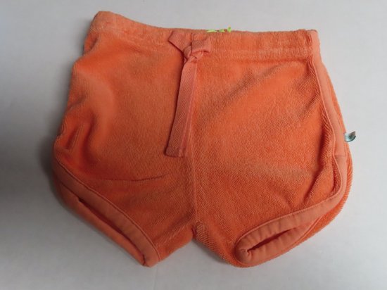 Korte broek - Shortje - Badstof - Oranje- Effen - 6 maand 68