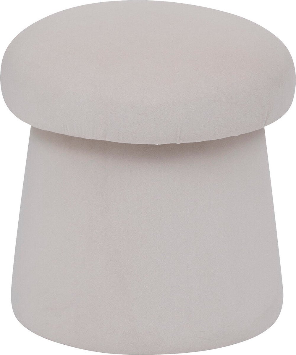 Atmosphera Poef Noa velvet Ø37xH40cm - Lichtgrijs