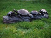 Tuinbeeld - brons - 4 Schildpadden - Bronzen beeld - 30 cm hoog - bronzartes