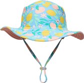 Snapper Rock - Omkeerbare UV-buckethoed voor meisjes - UPF50+ - Lemon Drops - Blauw/Roze - maat M (50CM)