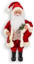 Père Noël rouge | avec barbe Led |  figure de noël | H45cm