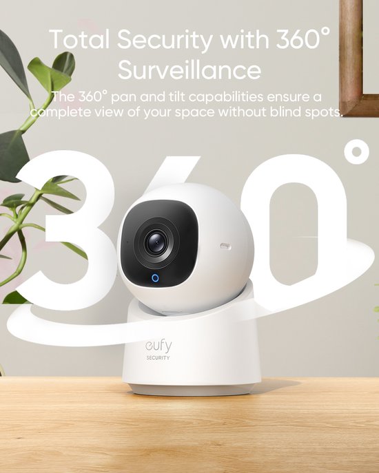 eufy Security Indoor Cam C220 - Caméra de sécurité résolution 2K avec PTZ 360°