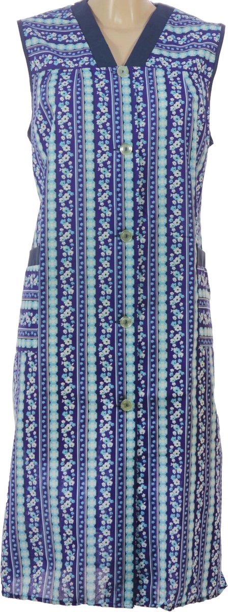 Ma Flodder jasschort Blauw - Bloemetjes print - XXL