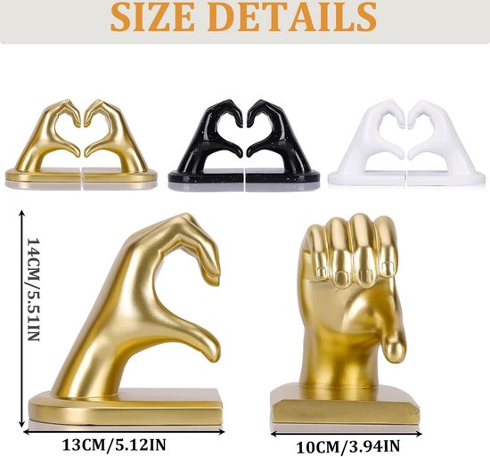 Sculpture Décorative 'Geste D'amour' – Cœur Et Mains En Résine Noire – Idée Cadeau Bureau