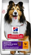 4x HILL'S SCIENCE PLAN Sensitive Stomach & Skin Medium Adult Hondenvoer met Kip 2.5 kg