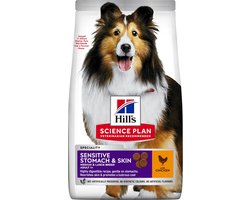 4x HILL'S SCIENCE PLAN Sensitive Stomach & Skin Medium Adult Hondenvoer met Kip 2.5 kg
