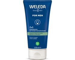 WELEDA Men 2-in-1 Reinigingsgel - Voor Gezicht & Baard - Rozemarijn, Litsea Cubeba & Vetiver -…