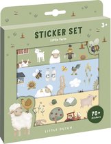 Little Dutch stickers Little Farm - 3 stickervellen met speelachtergrond - stickerset