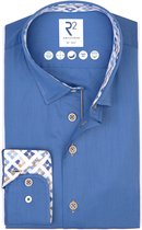 R2 Amsterdam - Chemise Fine Twill Blauw - Homme - Taille 38 - Coupe moderne
