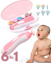 Baby Nagelvijl set Roze - Elektrische Nagelvijl - Baby Nagelverzorging - Baby Nagelknipper - Ook Voor Volwassenen - LED Licht - Baby Cadeau - 6 in 1 Set