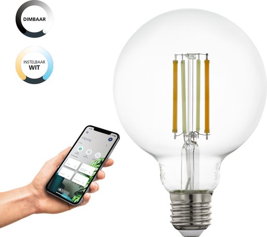 EGLO connect.z  Smart LED Lamp - E27 - Ø 9,5 cm - Instelbaar wit licht - Dimbaar - Zigbee