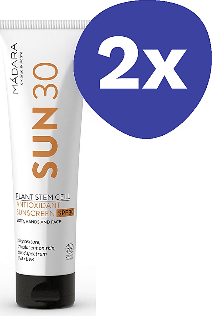 Goedkoopste Madara Plant Stem Cell Antioxidant Sunscreen Body SPF 30 (2x 100ml