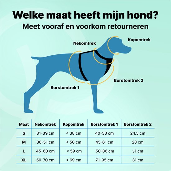 Harnais pour chien - Harnais anti- Trek - Harnais pour chien - Y Harness Dog - Réfléchissant - Vert - Taille XL