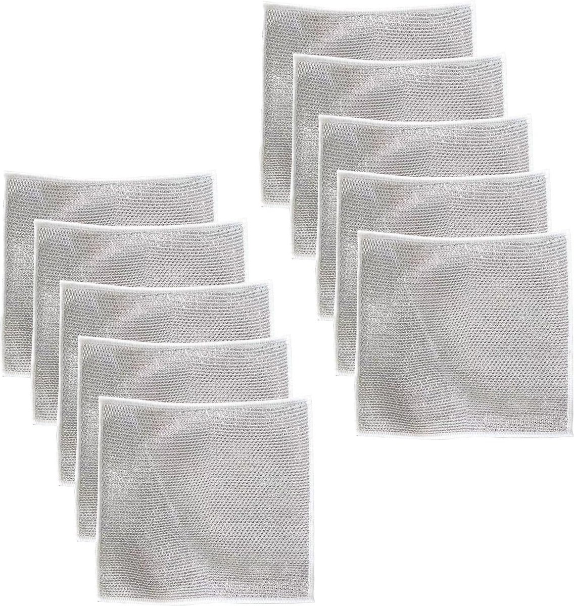 Goedkoopste Pak van 10 multifunctionele draaddoeken voor nat en droog Microvezel theedoeken Verwijdert moeiteloos hardnekkige vlekken van borden, potten, grills, fornuizen enz.