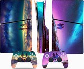 PS5 Disk Slim - Console Skin - Skyfall - PS5 sticker - 1 console en 2 controller stickers