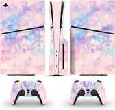 PS5 Disk Slim - Console Skin - Rosy Azure - PS5 sticker - 1 console en 2 controller stickers