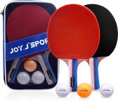 Tafeltennisbatjes, pingpong-batjes set met 2 rackets en 3 ballen, tafeltennisbatjes voor beginners en gevorderden spelers (vrije tijd set)