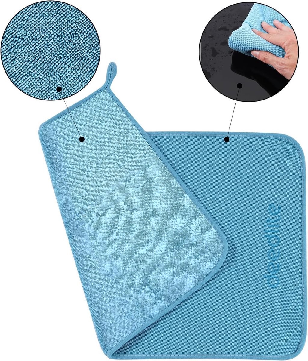 Goedkoopste Bad XXL droogdoek, sneldrogende handdoek 40 x 60 cm, douchecabinedoek voor waterverwijdering in douche en badkamer (40 x 60 cm, 3 stuks, hemelsblauw