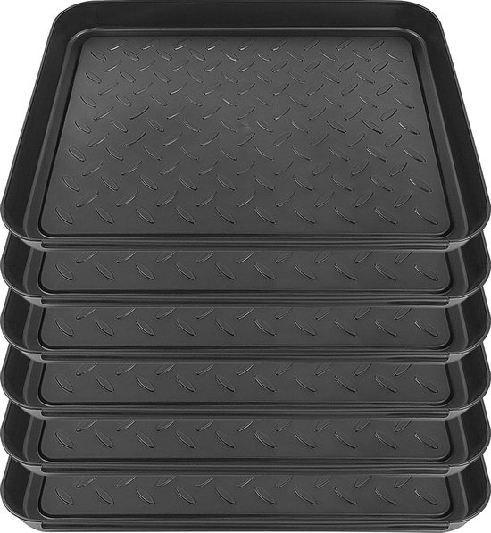 Schoenenrek, 3 x schoenmat, zwart, schoenbak, afdruipmat, schoenen, schoenendienblad van kunststof, schoenendienblad voor schoenen, huisdieren, tuin, binnen en buiten