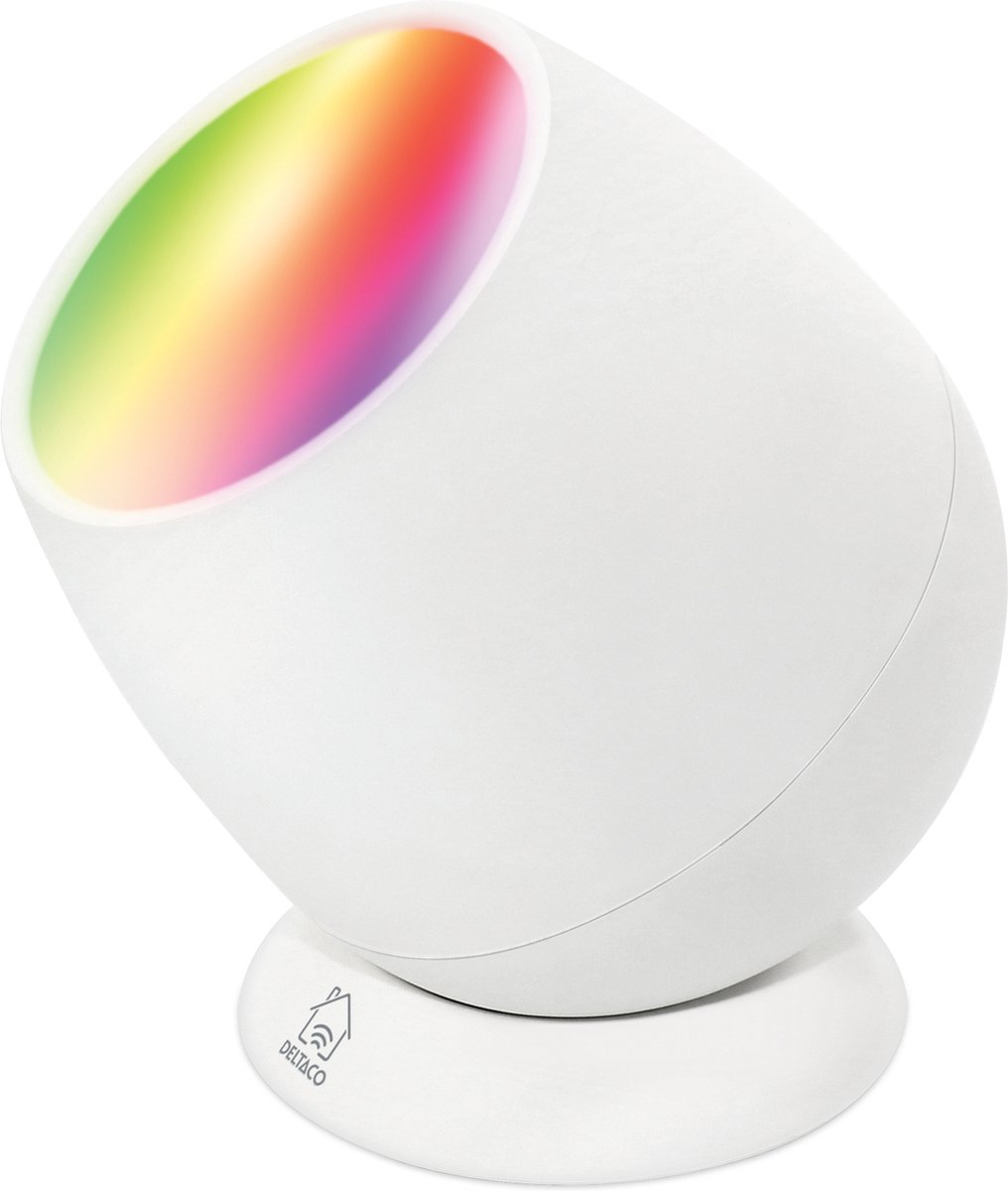 Bol.com Deltaco Smart Home Slim Wake-up Light - RGB verlichting - USB-C - Wit aanbieding