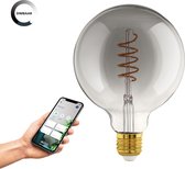 EGLO connect.z Smart LED Lamp -E27 - Ø 12,5 cm - Smoke - Rookglas - 2000K - Dimbaar - Zigbee
