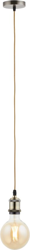 Pendel Brons - Inclusief Lichtbron Goud - Vintage - 1.5m Snoer - Met Plafondkap
